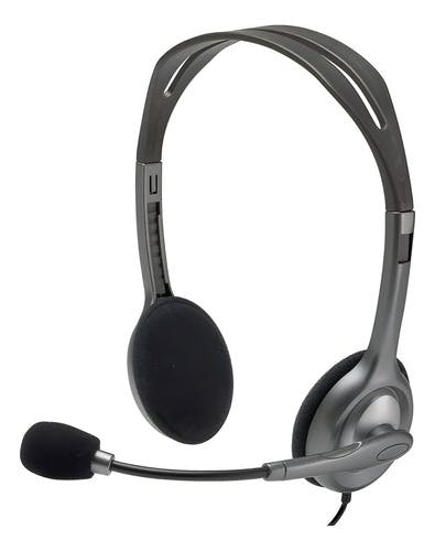 Imagen de Auriculares Logitech C/microfono Oficina H111 Ajustable Gris